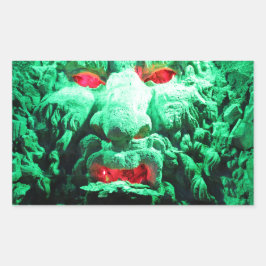 Beängstigendes Maskengefecht Rechteckiger Aufkleber