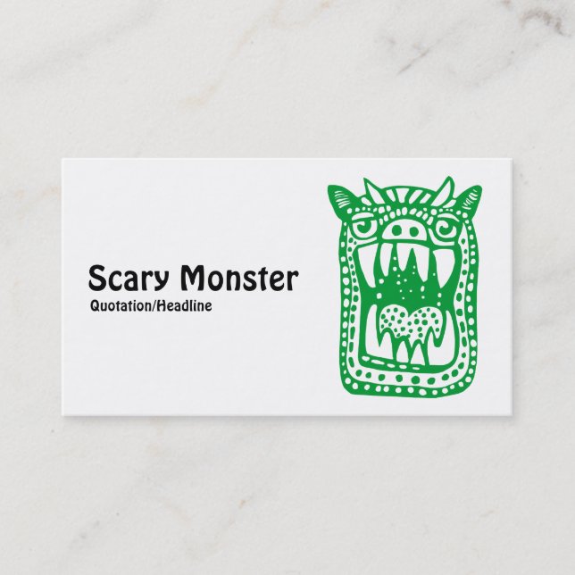 Beängstigendes Monster - grün Visitenkarte (Vorderseite)