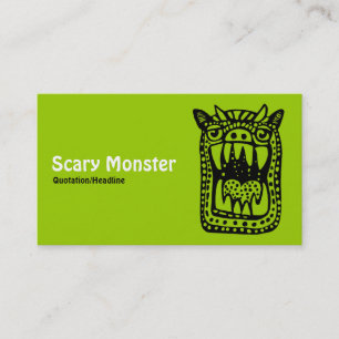 Beängstigendes Monster - Grüne Front, graue Rückse Visitenkarte