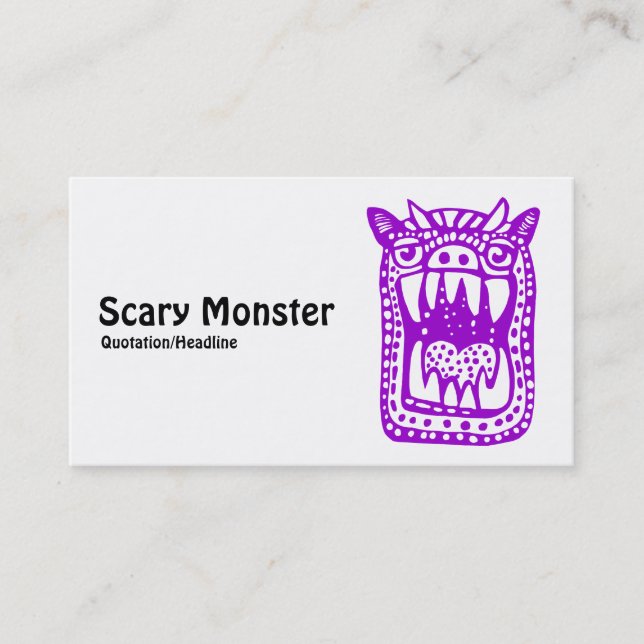 Beängstigendes Monster - Lila Visitenkarte (Vorderseite)