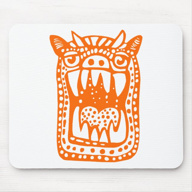 Beängstigendes Monster - Orange Mousepad (Vorne)