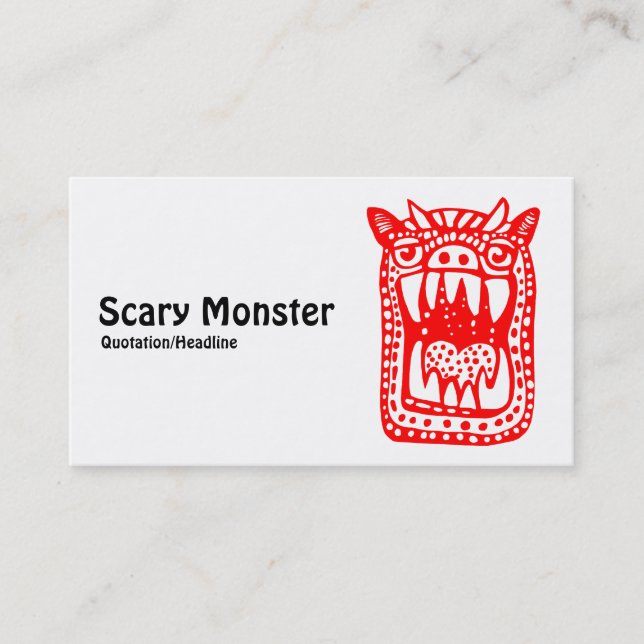 Beängstigendes Monster - Rot Visitenkarte (Vorderseite)