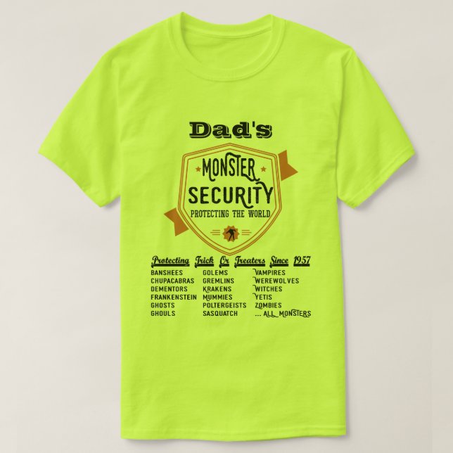 Beängstigendes Monster-Sicherheitsherr T-Shirt (Design vorne)