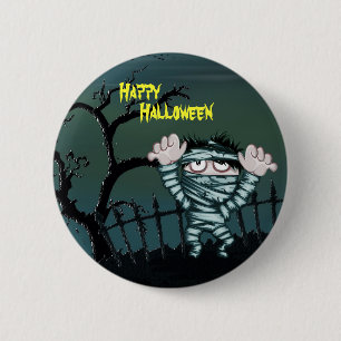 Beängstigendes Mummy Happy Halloween Button