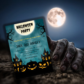 Beängstigendes Pumkin Night Adulween Halloween Kos Einladung