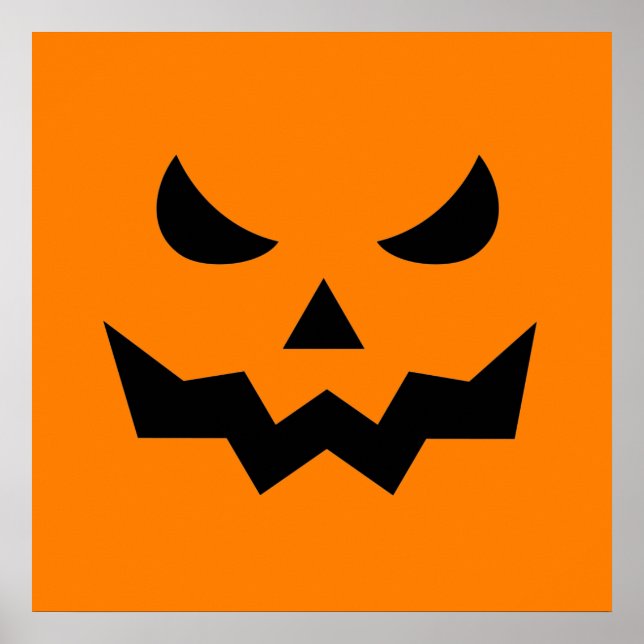 Beängstigendes Pumpkin Face Square Poster (24x24) (Vorne)