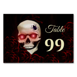 Beängstigendes Rotes Blumenmooody Gothischer Schäd Tischnummer