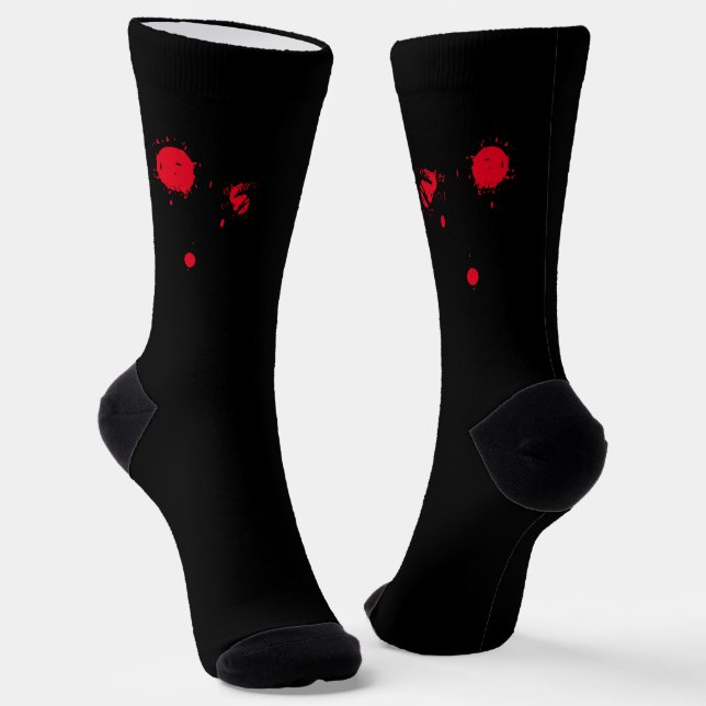 Beängstigendes rotes Blut schwarzes Halloween Socken (Gewinkelt)