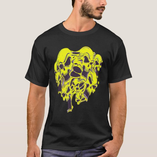 Beängstigendes Schreien verschmolzen Skulls Best o T-Shirt (Vorderseite)