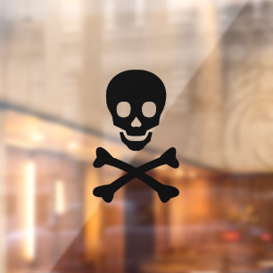 Beängstigendes schwarzes Skelett Fensteraufkleber