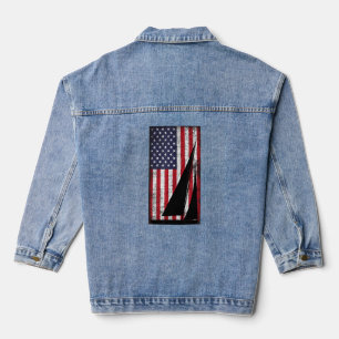 Beängstigendes Segeln der amerikanischen Flagge Jeansjacke