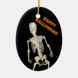 Beängstigendes Skelett glückliches Halloween-Baum Keramik Ornament