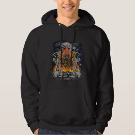 Beängstigendes Skelett im nächtlichen Halloween Hoodie