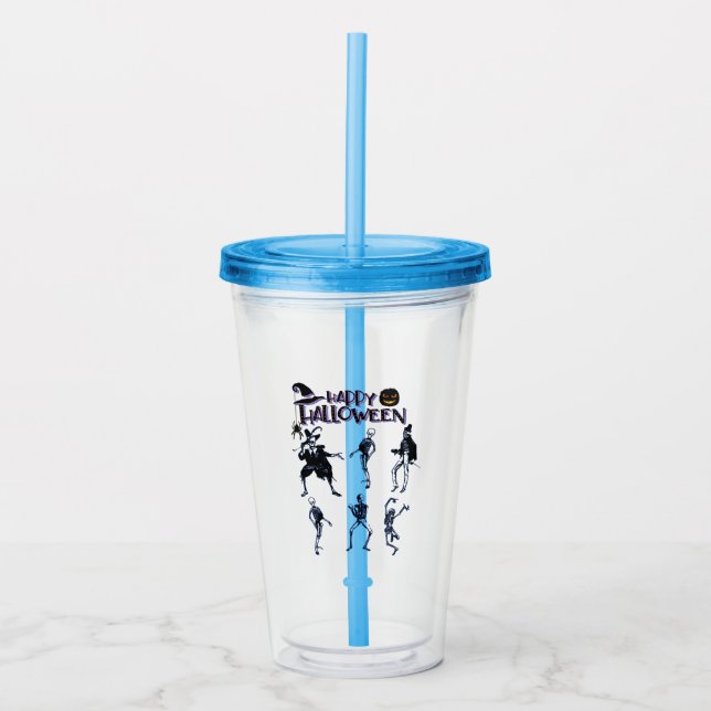 Beängstigendes Skelett-Party Acryltrinkbecher (Vorderseite)