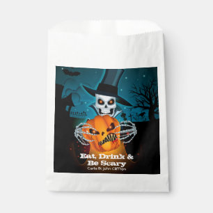 Beängstigendes Skelett und KürbisHalloween Geschenktütchen