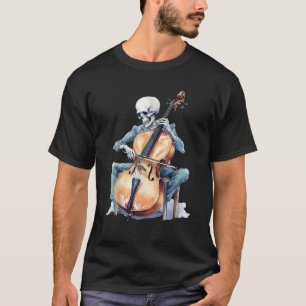 Beängstigendes Skelett Violine Cello Violinhalle T-Shirt