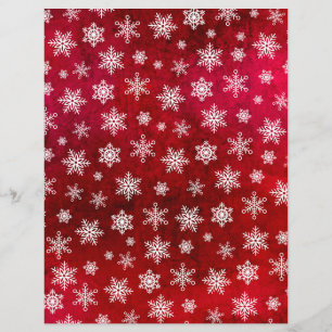 Beängstigendes Snowflake Scrapbook Papier - Rot