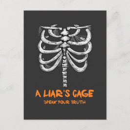 Beängstigendes Spinnennetz menschliche Rippenkäfig Postkarte