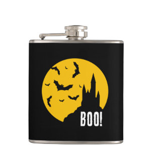 Beängstigendes Spuk Halloween Schloss Vinyl Wrappe Flachmann