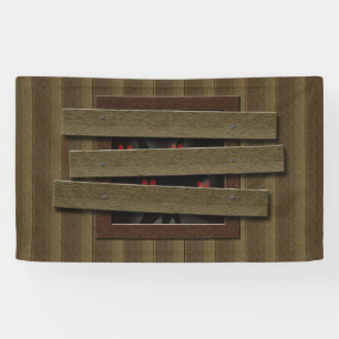 Beängstigendes Spuk House Prop Fake Fenster Augen Banner