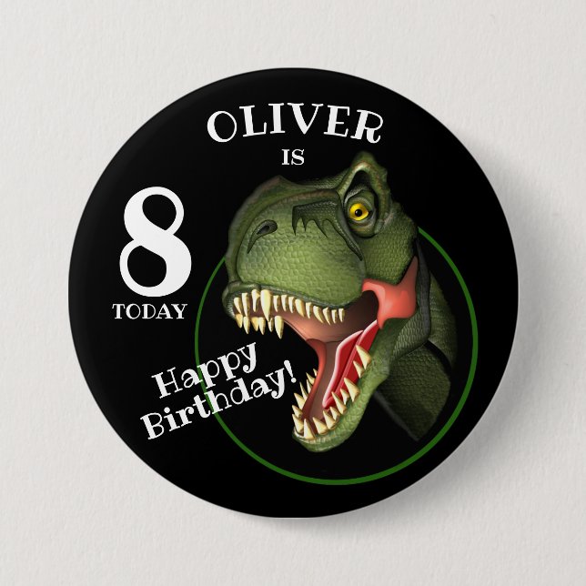 Beängstigendes T-Rex Dinosaurier Kinderalter Button (Vorderseite)