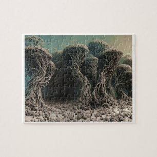 Beängstigendes und cremefarbenes Puzzle