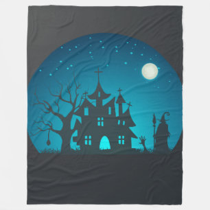 Beängstigendes und lustiges blaues und schwarzes S Fleecedecke
