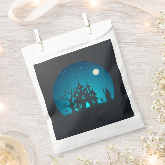 Beängstigendes und lustiges blaues und schwarzes S Geschenktütchen (Ausgeschnitten)