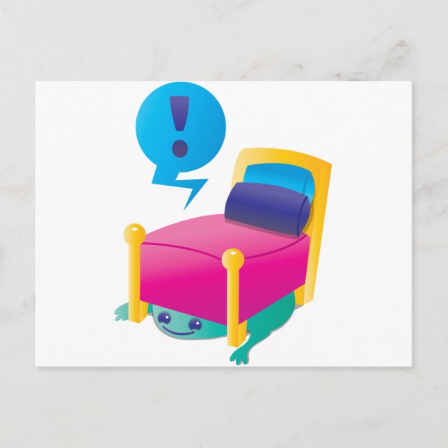 BEÄNGSTIGENDES Ungeheuer unter der BED Postkarte (Vorderseite)