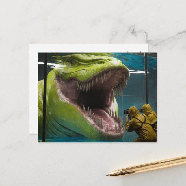 Beängstigendes Unterwassermonster Postkarte (Vorderseite/Rückseite Beispiel)
