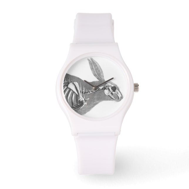 Beängstigendes Vintages Hasen-Skelett Armbanduhr (Vorderseite)