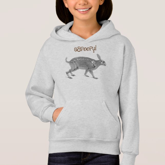 Beängstigendes Vintages Hasen-Skelett Hoodie (Vorderseite)