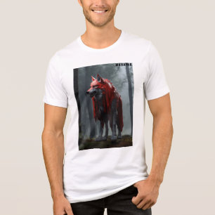 Beängstigendes Wolf 3D-Modell in Foggy Woods Tri-Blend Shirt