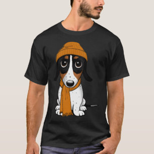 Beanie Dog - Piebald Dackel - Niedlicher Hipster T-Shirt