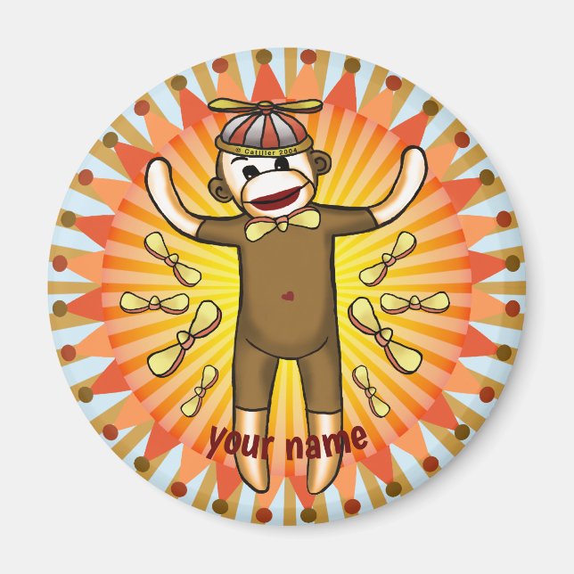 Beanie Sock Monkey Magnet (Vorne)