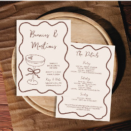 Beanies & Martinis Hand Drawn Bachelorette Wochene Einladung