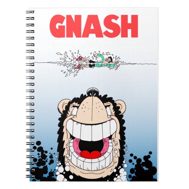 Beano Gnasher "Jaws" Parody-Notebook 📓 Notizblock (Vorderseite)
