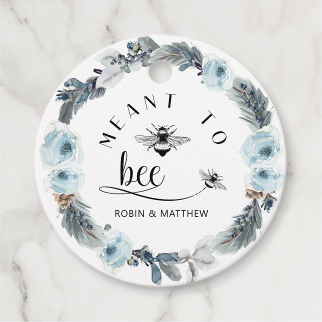 Beant to Bee, Dusty Blue Honey Gastgeschenk Hochze Geschenkanhänger (Vorderseite)