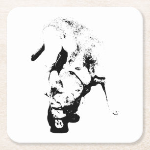 Beantragte Auszeichnung - Labrador Sketch Rechteckiger Pappuntersetzer