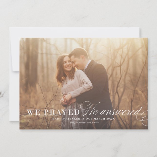 Beantwortete Gebetskarte Ankündigung der Schwanger (Vorderseite)