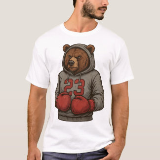 Bear 23 Boxing Hoodie Grizzly Gym Fighter T-Shirt 