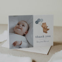 Bear 3 Blue Balloons Foto Danke, Card