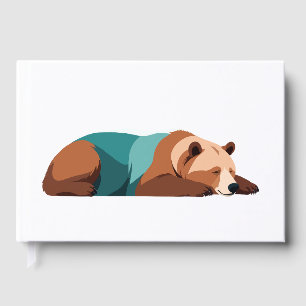 Bear Adorable Süße Tier Schlafen Entspannung Ruhe Gästebuch