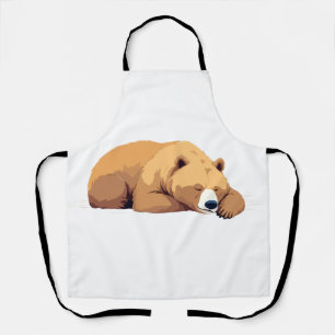 Bear Adorable Süße Tier Schlafen Entspannung Ruhe Schürze