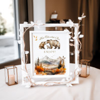 Bear Adventure Fall Mountain Baby Dusche Bar