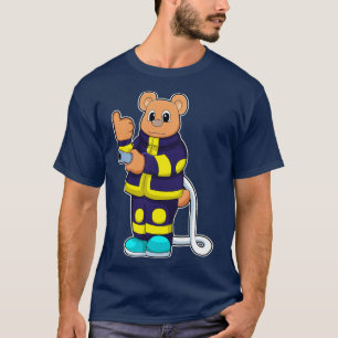 Bear als Feuerwehrmann in der Feuerabteilung mit H T-Shirt