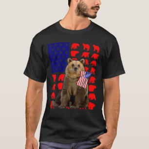 Bear American Flag 4. Juli USA Patriotic T-Shirt