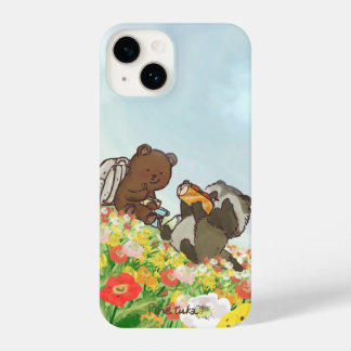 Bear and Raccoon Flower Picnic – iPhone Case iPhone 14 Hülle