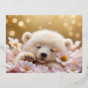 Bear Animal Fun Miniatur Fantastische Surreal Tedd Folien Feiertagspostkarte