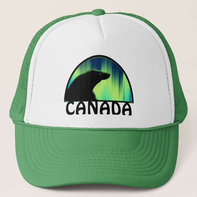 Bear Art Caps Aurora Native Art Beats Caps Truckerkappe (Vorderseite)